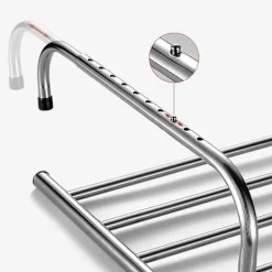New Inomhus Klädställning, 10 Nivåer Justerbar Balkong Klädtork, Rostfritt Stål Utdragbara Handduksstänger För Hemleveranser Med 360 Graders Rotation (Telescopic) 50-86cm long | Fyndiq