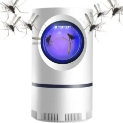 Best Inomhusfälla med USB-ström och adapter, sugfläkt, LED-nattlampa för hem sovrum kontor - Vit_Överraskningsgåva