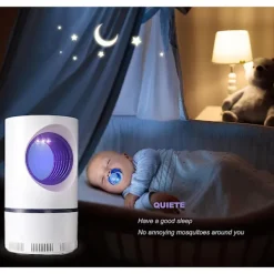 Best Inomhusfälla med USB-ström och adapter, sugfläkt, LED-nattlampa för hem sovrum kontor - Vit_Överraskningsgåva