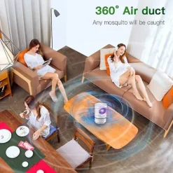 Best Inomhusfälla med USB-ström och adapter, sugfläkt, LED-nattlampa för hem sovrum kontor - Vit_Överraskningsgåva