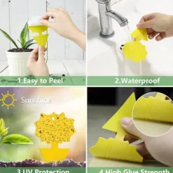 Insektfälla 48 st, Flugfälla Klibbig Dubbelsidig Gul Flugfälla