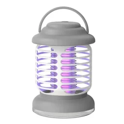 Hot Insektsdödare Elektrisk USB Mygglampa Insektslampor Myggdödare Inomhus Utomhus Camping, med Batteri Grå