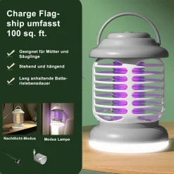 Hot Insektsdödare Elektrisk USB Mygglampa Insektslampor Myggdödare Inomhus Utomhus Camping, med Batteri Grå