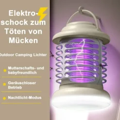 Hot Insektsdödare Elektrisk USB Mygglampa Insektslampor Myggdödare Inomhus Utomhus Camping, med Batteri Grå