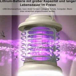 Hot Insektsdödare Elektrisk USB Mygglampa Insektslampor Myggdödare Inomhus Utomhus Camping, med Batteri Grå