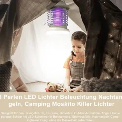 Hot Insektsdödare Elektrisk USB Mygglampa Insektslampor Myggdödare Inomhus Utomhus Camping, med Batteri Grå