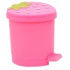 Online Jordgubbs papperskorg Mini skrivbords papperskorg med lock Kawaii papperskorg Små papperskorgar Söt plast papperskorg för skrivbord Bil Kontor Kök