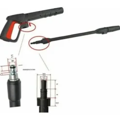 Hot Justerbar högtryckstvättspistol för AR/Black&Decker/Bosch AQTA biltvätt, perfekt för skumrengöring..pa