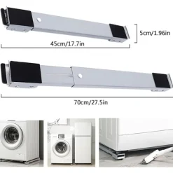 Outlet Justerbar möbelflyttare för tvättmaskin med mobil rullbas och broms - Grå