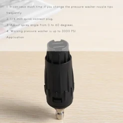 Best Justerbara Munstycken för Trycktvätt, Variabel Sprutmönster, 1/4 Tums Snabbkoppling, 3000 P