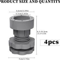Hot Justerbara Stötdämpare för Tvättmaskin 4 st Universal Vibrationsdämpare med Gummifötter för Tvättmaskiner och Torktumlare Halkskydd Nivelleringsfötter | Fyndiq