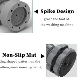 Hot Justerbara Stötdämpare för Tvättmaskin 4 st Universal Vibrationsdämpare med Gummifötter för Tvättmaskiner och Torktumlare Halkskydd Nivelleringsfötter | Fyndiq