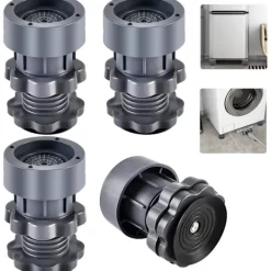 Clearance Justerbara vibrationsdämpare för tvättmaskin, antivibrationsfötter, set om 4, höjd 7–10 cm, för tvättmaskin och torktumlare, bullerreducering, stabilt golvskydd | Fyndiq