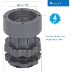 Clearance Justerbara vibrationsdämpare för tvättmaskin, antivibrationsfötter, set om 4, höjd 7–10 cm, för tvättmaskin och torktumlare, bullerreducering, stabilt golvskydd | Fyndiq