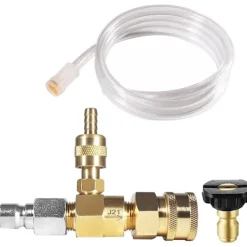 Hot Justerbart kemikalieinjektorkit, trycktvätt nedströms injektorkit, 3/8" anslutningar, tvålinsprutare med sifon slang och tvålmunstycke, 4500 PSI
