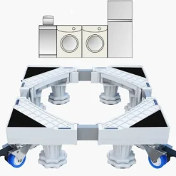 New Justerbart och flyttbart tvättmaskinsställ, lyftplattform för tung utrustning som kylskåp och torktumlare