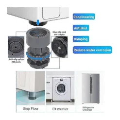 Justerbart tvättmaskinsstöd, antivibrationsfot för tvättmaskiner