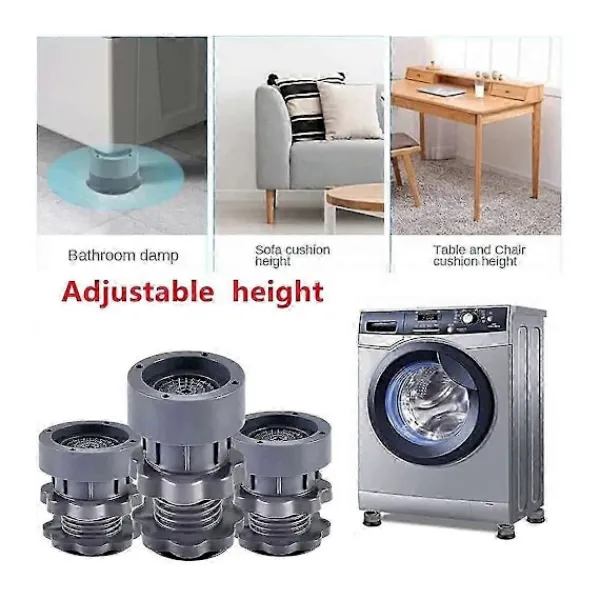 Justerbart tvättmaskinsstöd, antivibrationsfot för tvättmaskiner