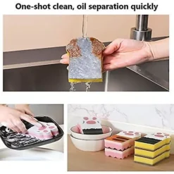 New Kattklosvamp Torkduk Köksrengöringsborste Dammtorkar Mikrofiber Disk Rengöringssvamp Fönsterputs Hemstädningstillbehör