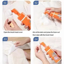 Clearance Kemtvättsmedel för dunjackor, torrskumrengöring för dunjackor, med borsthuvud