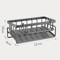 Kök Organisatör, Rostfritt Stål Diskho Organisatör med Självdrenerande Avloppsfack för Svampställ, Handdukshållare, Svart. Black
