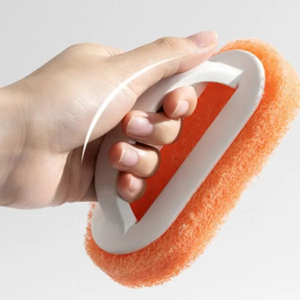 New Kök Rengöring Badrum Glas Vägg Rengöring Bad Borste Plast Handtag Svamp Bad Botten Bad Borste 2