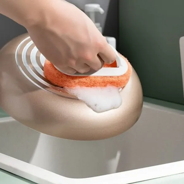 New Kök Rengöring Badrum Glas Vägg Rengöring Bad Borste Plast Handtag Svamp Bad Botten Bad Borste 2