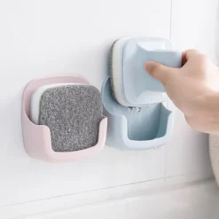 New Kök Väggmonterad med Handtag Svamp Diskborste Kruka Rengöringsborste Verktyg Diskborste Hållare Rack Badrum Borstar Robust och Ekonomisk