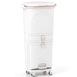 Outlet COSTWAY Kökssopcontainer 42 L - 3 fack för källsortering och 1 förvaringslåda vit