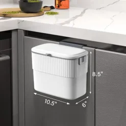 Discount Kökssopkorg - Hängande sopkorg med lock, väggmonterad soptunna för köksskåpsdörr, liten soptunna under diskbänk för skåp, badrum 1.8 Gallon 7L 1.8 Gallon7L