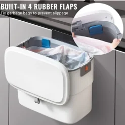 Discount Kökssopkorg - Hängande sopkorg med lock, väggmonterad soptunna för köksskåpsdörr, liten soptunna under diskbänk för skåp, badrum 1.8 Gallon 7L 1.8 Gallon7L