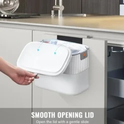 Discount Kökssopkorg - Hängande sopkorg med lock, väggmonterad soptunna för köksskåpsdörr, liten soptunna under diskbänk för skåp, badrum 1.8 Gallon 7L 1.8 Gallon7L
