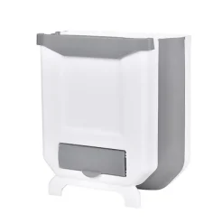 Hot Kökssopkorg i plast, hopfällbar, väggmonterad för skåpdörr, hängande soptunna, vit
