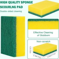 Outlet Köksvamp, skrubbsvamp, disksvamp, perfekt för diskning och hushållsstädning, repfri svamp, högabsorberande