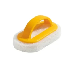 Discount Köksvampborste, glasväggsbokborste med handtag, keramisk badkarsbotten, badkarsverktyg orange