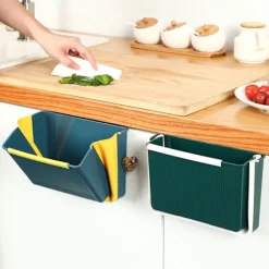 JIUSAIRUI Köksväggmonterad hopfällbar papperskorg blue yellow