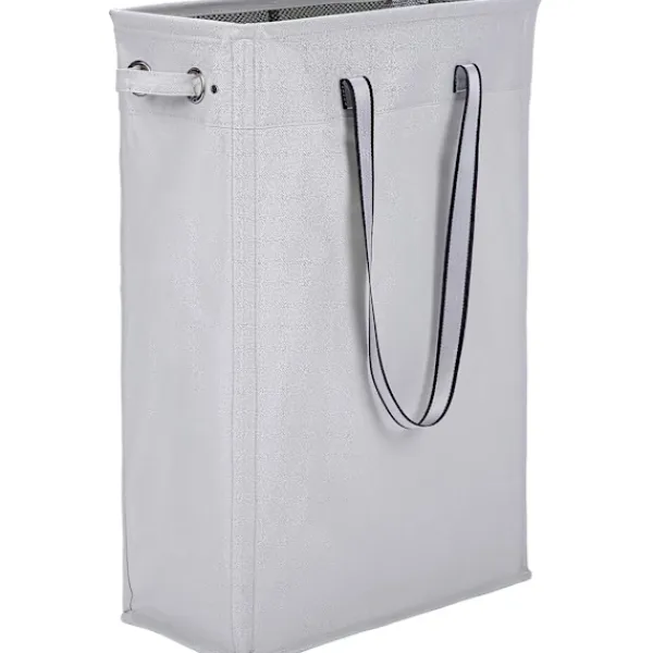 Kläd tvättkorg, 60CM Praktisk hängande tvättkorg Hög och smal tvättkorg Vattentät tvättpåse med andningsbart nätlock Tvättpåse, Grå