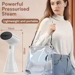 Best Klädångare, 30 g/min konstant ångutsläpp, 220 ml vattentank, 20 sek uppvärmningstid, bärbar ångare ångborste klädångare