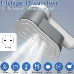 Klädångare, 6 lägen Plaggångare, Bärbar Handhållen Plaggångare Strykmaskin för