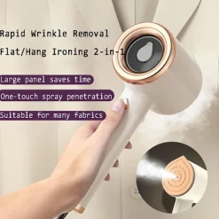 Klädångare Handhållen för Kläder med Spray, Snabb Uppvärmning (Vit)