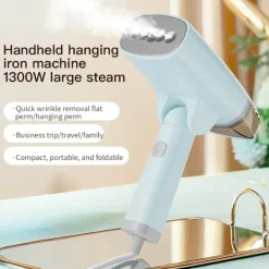 Best Klädångare Handhållen 1300W, hopfällbar för hem och resa (blå)