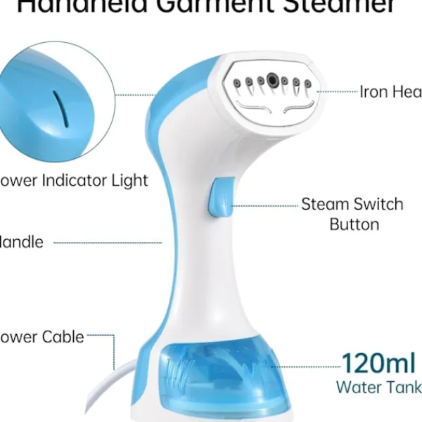 Online Klädångare Handhållen 1100W Snabb Uppvärmning med 120ML Avtagbar Vattentank (Lila)