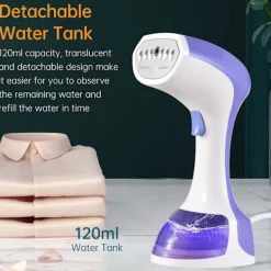 Online Klädångare Handhållen 1100W Snabb Uppvärmning med 120ML Avtagbar Vattentank (Lila)