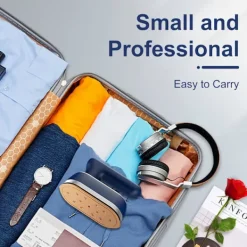 Online Klädångare, Ångstrykjärn, Strykjärn, Våt- och torrstrykning - Mini 17,5 cm, Vintage Blå