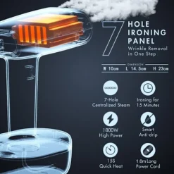 Best Klädångare, Portabelt Strykjärn 1800W 260ML Snabb Uppvärmning Handhållen Klädångare, Reseångare Klädångare för Tyg och Textil