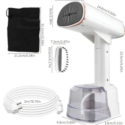 Best Klädångare Vikbar, 1500W Snabb Uppvärmning, 400ml Vattentank LCD Digital Display (Vit)