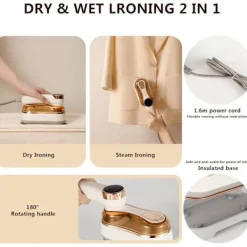 Hot Klädångare 1000W, 180° Roterande Handtag Strykjärn, Keramisk Nonstick Stryksula (Lila)