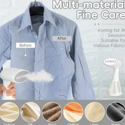 Outlet Klädångare, 1500W Handhållen Klädångare - 15s Snabb Uppvärmning, 300ml Avtagbar Tank, Kompakt & Portabel för Resor, Hem, Kontor White