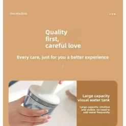 Klädångare 1000W Handhållen, 260ml Tank (Vit)