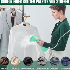 Hot Klädångare 1500W Handhållen, 15s Snabb Uppvärmning, 300ml Avtagbar Tank (Beige)